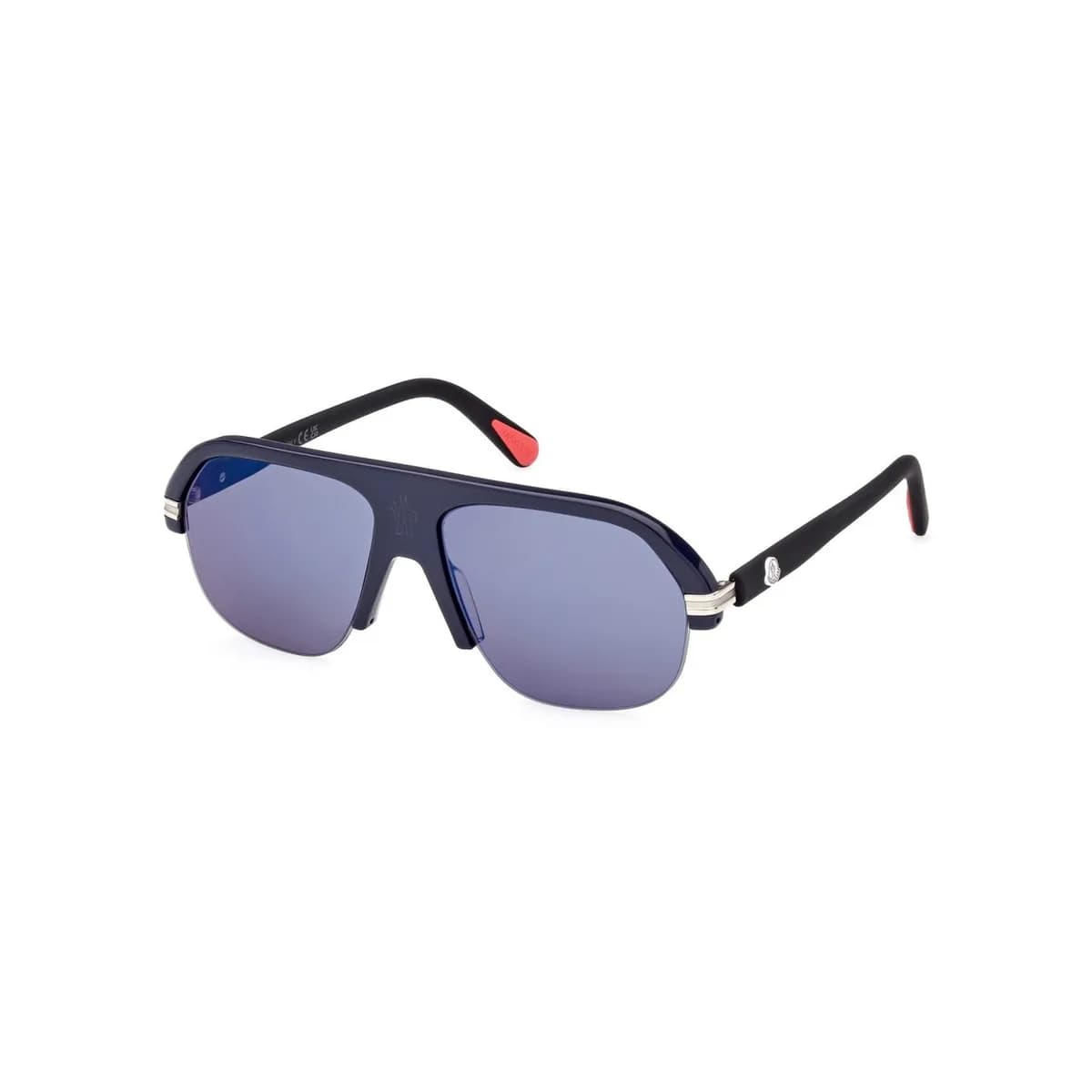 Moncler Lodge ML0267 91X, ανδρικά γυαλιά ηλίου pilot με ματ μπλε σκελετό acetate και μπλε φακούς