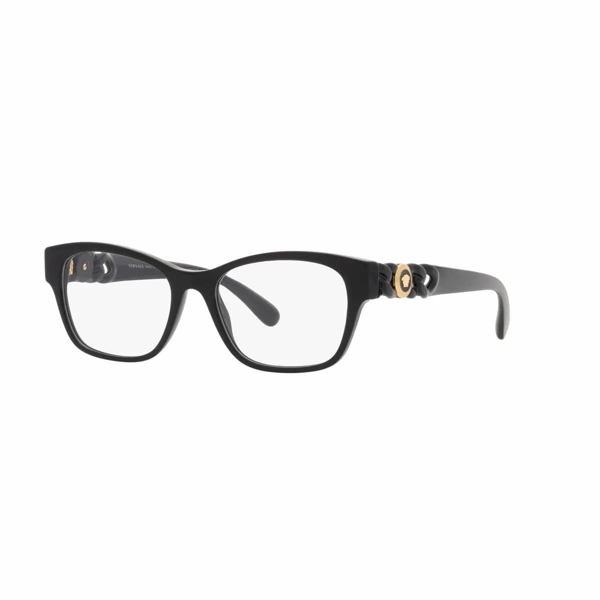 Unisex σκελετός οράσεως Versace VE3306 από μαύρο acetate σε σχήμα πεταλούδας, μπροστινή όψη