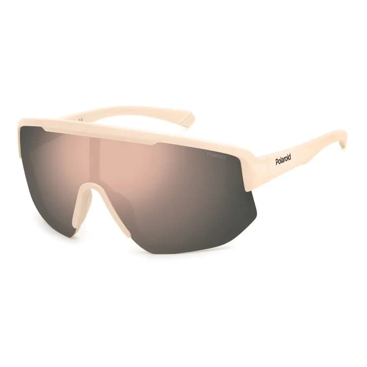 Polaroid Sport PLD 7047/S polarized γυαλιά ηλίου με μπεζ σκελετό μάσκα και ροζ φακούς