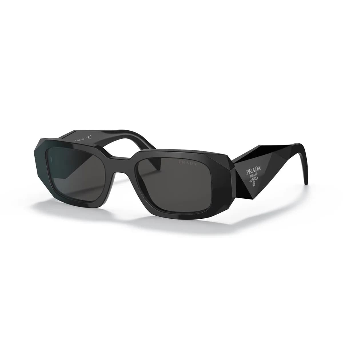 Γυαλιά ηλίου Prada Symbole PR 17WS με μαύρο σκελετό acetate και σκούρους γκρι φακούς, μπροστινή όψη