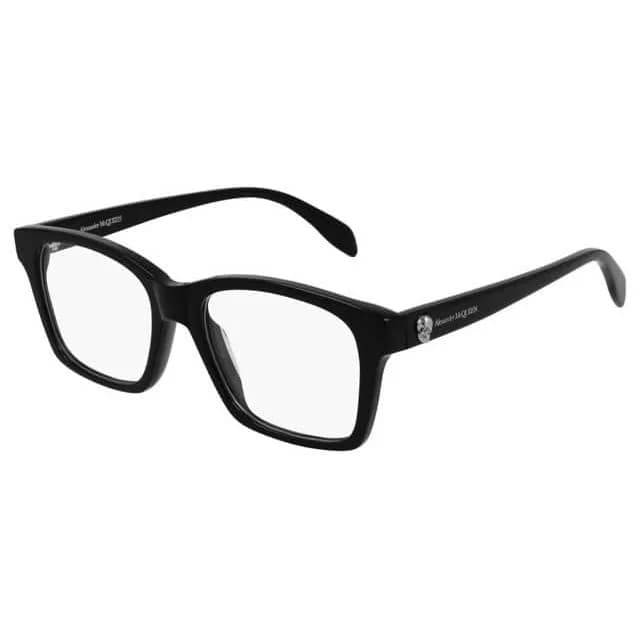 Ανδρικός σκελετός οράσεως Alexander McQueen AM0283O 001 από μαύρο acetate, μπροστινή όψη