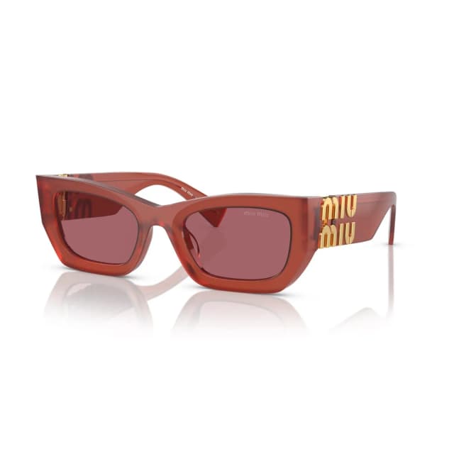 Γυναικεία γυαλιά ηλίου Miu Miu MU 09WS cognac opal με χαμηλό ορθογώνιο σκελετό acetate