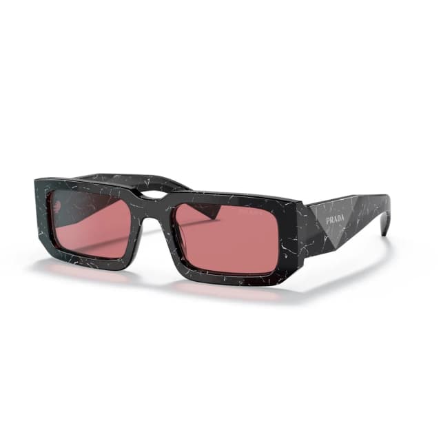 Prada PR 06YS 05W06O, unisex γυαλιά ηλίου με ασπρόμαυρο abstract σκελετό acetate