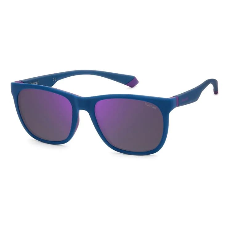 Polaroid PLD 2140/S polarized γυαλιά ηλίου με μπλε σκελετό και βιολετί φακούς καθρέφτη